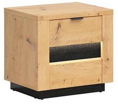 Naktinis staliukas S467-KOM2S-DASN/CABL, ąžuolo sp./juoda sp., 51.5 cm x 42 cm x 54 cm