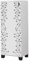 Batų spintelė Kalune Design Filinta 801, balta sp./juoda sp., 38 cm x 50 cm x 127 cm
