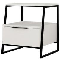 Naktinis staliukas Kalune Design Pal v2, balta sp., 50 cm x 45 cm x 41 cm