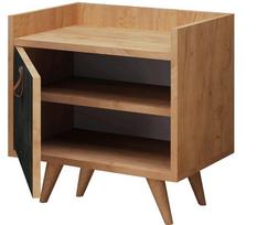 Naktinis staliukas Kalune Design Juuna 811MDD3416, ąžuolo sp./juoda sp., 59 cm x 50 cm x 40 cm