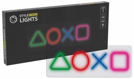 Dekoracija Manta Style Neon Lights Gaming Symbols su LED apšvietimu, 15 cm, mėlyna sp./raudona sp./žalia sp.