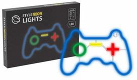 Dekoracija Manta Style Neon Lights Gamepad su LED apšvietimu, 17 cm, mėlyna sp./raudona sp./geltona sp.