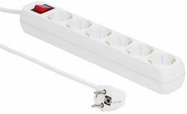 Buitinis ilgintuvas MicroConnect, 2 x 0.75 mm², 1.5 m, 6 lizdų, su jungikliu