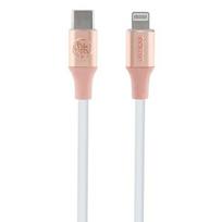 Laidas Guess Ebossed Logo USB Type-C Male (vyriška), Lightning Male (vyriška), 1.5 m, rožinė sp.