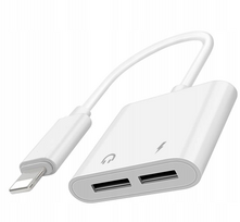 Adapteris Wooco J-008, 2 x Lightning, 5 cm, balta sp.