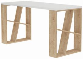 Rašomasis stalas Kalune Design Honey 855DTE3813, 140 cm x 60 cm, 75 cm, ąžuolo sp./balta sp.