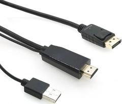 Laidas MicroConnect HDMI to DisplayPort HDMI male, Displayport male, 3 m, juoda sp.