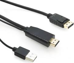 Laidas MicroConnect HDMI to DisplayPort HDMI male, Displayport male, 1 m, juoda sp.