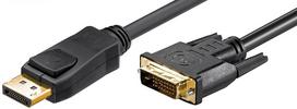 Laidas MicroConnect DisplayPort to DVI-D DisplayPort male, DVI-D male, 1 m, juoda sp.