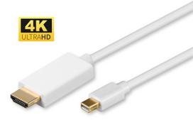 Kabelis MicroConnect MDPHDMI3-4K Mini DisplayPort, HDMI, 3 m, balta sp.