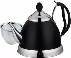 Arbatinukas su sieteliu King Hoff KH-1538, 1 l, sidabro sp./juoda sp.