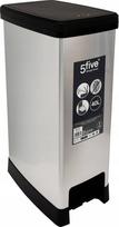Šiukšliadėžė 5five Simply Smart Plast, sidabro sp./juoda sp., 40 l, 59 cm x 23.5 cm