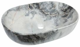 Vonios praustuvas Invena Kofru, keramika, 60 cm x 42 cm x 14.5 cm, balta sp./juoda sp./pilka sp.