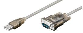 Kabelis MicroConnect USB - DB9 68875 USB 2.0 male, DB9 male, 1.5 m, pilka sp.