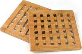 Padėkliukas karštiems indams KingHoff KH-1216, 20 cm x 20 cm, 2 vnt., Ruda sp.