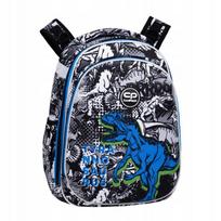 Mokyklinė kuprinė CoolPack Turtle T-Rex, mėlyna sp./balta sp./juoda sp., 29 cm x 16 cm x 44 cm