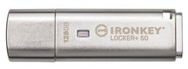 USB atmintinė Kingston IronKey Locker + 50, sidabro sp., 128GB