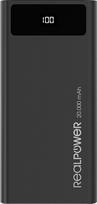 Nešiojamas įkroviklis (Power bank) Realpower, 20000 mAh, juoda sp.