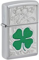 Žiebtuvėlis Zippo Clover High Polish Chrome Design 24699, sidabro sp./žalia sp.