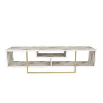 TV staliukas Kalune Design Asal 150, ruda sp./aukso sp./balta sp., 35.2 cm x 150 cm x 40 cm