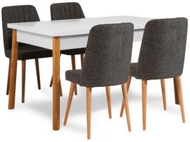 Valgomojo komplektas Kalune Design Costa 1053 - 1 AB, balta sp./pušies sp./antracito sp.