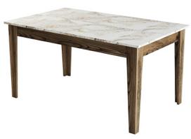 Stalas Kalune Design Milan 515, balta sp./pilka sp./riešuto sp., 88 cm x 145 cm x 75 cm