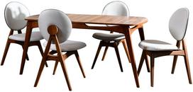 Valgomojo komplektas Kalune Design Touch, kreminė sp./riešuto sp.