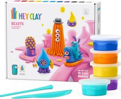 Rinkinys molinių figūrėlių gamybai, su priedais Hey Clay Beasts, įvairių spalvų