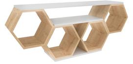 TV staliukas Kalune Design Bal, balta sp./sonoma ąžuolo sp., 29.6 cm x 140 cm x 55.5 cm