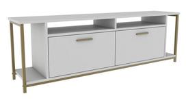 TV staliukas Kalune Design Omar, aukso sp./balta sp., 35 cm x 160 cm x 50.8 cm