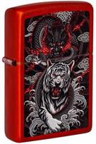 Žiebtuvėlis Zippo Dragon Tiger Design 48933, juoda sp./raudona sp./pilka sp.