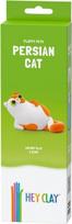 Rinkinys molinių figūrėlių gamybai, katė Hey Clay Fluffy Pets Persian, žalia sp.