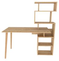 Rašomasis stalas su lentyna Kalune Design Vina 322RTC1317, 133 cm x 55 cm, 146.4 cm, ąžuolo sp.