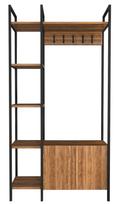 Prieškambario spinta Kalune Design Doga 322RTC1802, ruda sp./juoda sp., 35 cm x 90 cm x 175 cm
