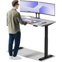 Rašomasis stalas reguliuojamo aukščio Desktronic HomeOne, 140 cm x 70 cm, 72 - 119 cm, juoda sp./tamsiai pilka sp.