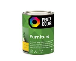 Dažai, baldams Pentacolor Furniture, pusiau matinis, 0.9 l, balta sp.