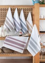 Vonios rankšluosčių rinkinys Foutastic Efesto Wash Towel Set 321SHS1191, mėlyna sp./ruda sp./balta sp., 60 cm x 40 cm, 6 vnt.