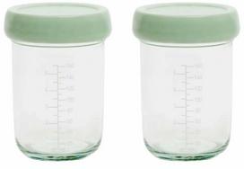 Dėžutė maistui Badabulle, 220 ml, 0 mėn., 7 cm, stiklas, skaidri sp./žalia sp.