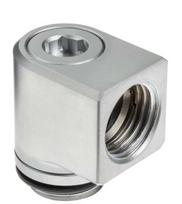 Jungtis EKWB EK-Quantum Torque Micro Rotary 90° - Satin Titanium, sidabro sp.