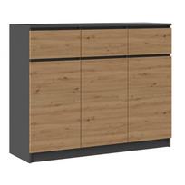 Komoda 3D3S, antracito sp./ąžuolo sp., 97 cm x 120 cm x 40 cm