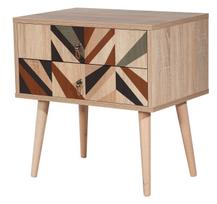 Naktinis staliukas Kalune Design City Triangle, įvairių spalvų, 61 cm x 60 cm x 40 cm