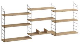 Sieninė lentyna Kalune Design Laba, ąžuolo sp., 216 cm x 20 cm x 85 cm