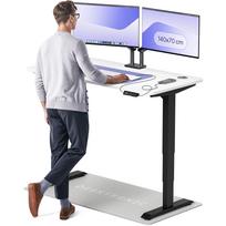 Rašomasis stalas reguliuojamo aukščio Desktronic HomePro, 140 cm x 70 cm, 61 - 125.5 cm, balta sp./juoda sp.