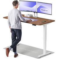 Rašomasis stalas reguliuojamo aukščio Desktronic HomePro, 160 cm x 80 cm, 61 - 125.5 cm, balta sp./riešutmedžio sp.