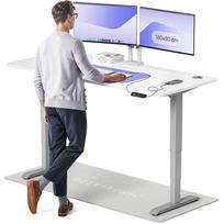 Rašomasis stalas reguliuojamo aukščio Desktronic HomePro, 180 cm x 80 cm, 61 - 125.5 cm, balta sp./pilka sp.
