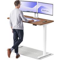 Rašomasis stalas reguliuojamo aukščio Desktronic HomePro, 140 cm x 70 cm, 61 - 125.5 cm, balta sp./riešutmedžio sp.