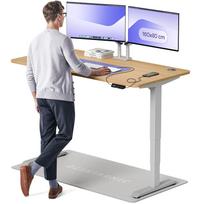 Rašomasis stalas reguliuojamo aukščio Desktronic HomePro, 160 cm x 80 cm, 61 - 125.5 cm, ąžuolo sp./pilka sp.