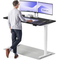 Rašomasis stalas reguliuojamo aukščio Desktronic HomePro, 160 cm x 80 cm, 61 - 125.5 cm, balta sp./juoda sp.