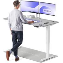 Rašomasis stalas reguliuojamo aukščio Desktronic HomePro, 160 cm x 80 cm, 61 - 125.5 cm, balta sp./pilka sp.
