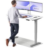 Rašomasis stalas reguliuojamo aukščio Desktronic HomePro, 140 cm x 70 cm, 61 - 125.5 cm, balta sp./pilka sp.